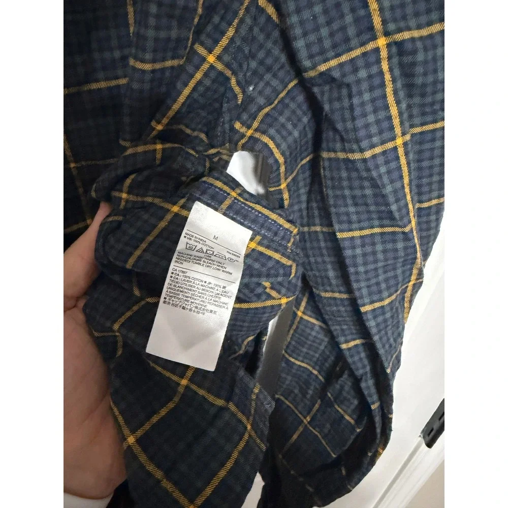 Banana Republic Shirt Mens Medium Untucked Fit Plaid Cotton Button Down EUC